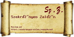 Szekrényes Zalán névjegykártya