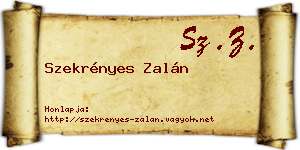 Szekrényes Zalán névjegykártya